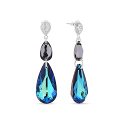 Серебряные серьги SPARK Double Teardrop со Swarovski