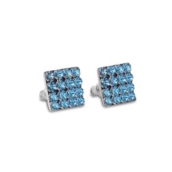 Серебряные серьги SPARK Mesh Studs со Swarovski