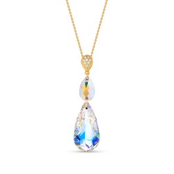 Срібний кулон SPARK Double Teardrop Gold зі Swarovski